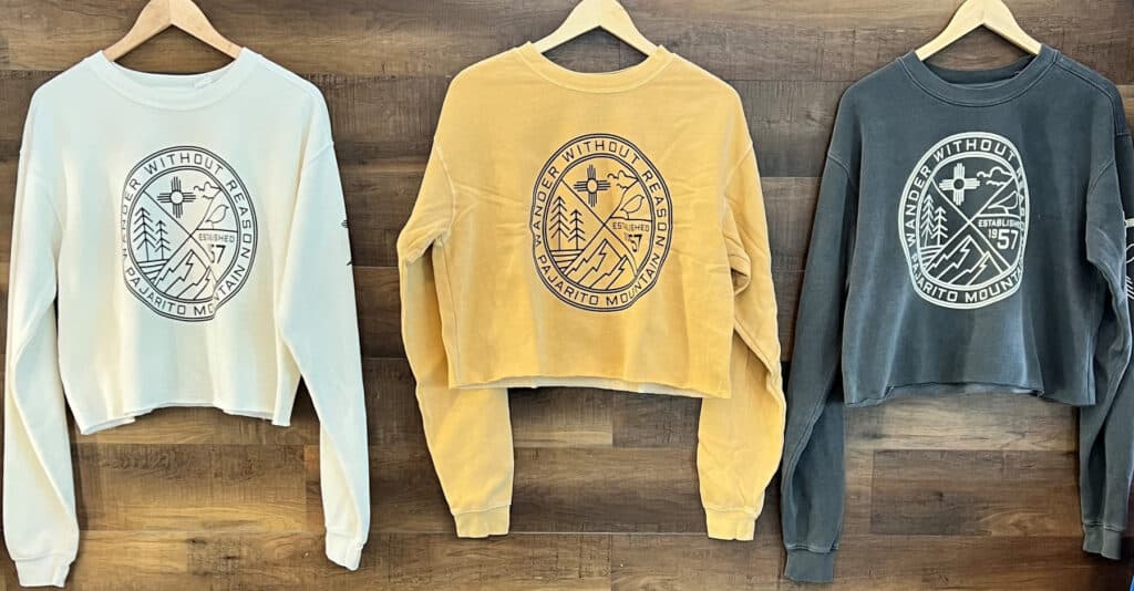 cropped crew neck Pajarito Mountain sweatshirts