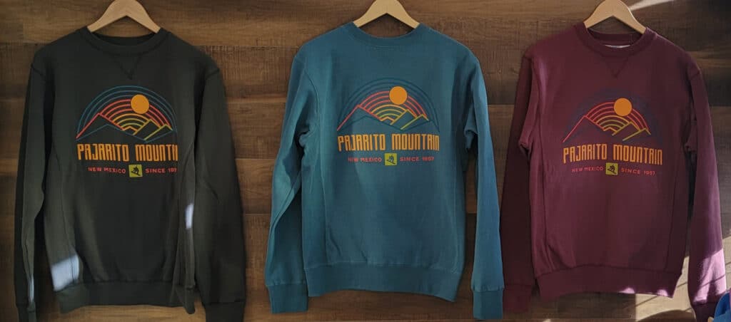 pajarito gifts Threaded mnt crewneck ls Pajarito Mountain New Mexico sweatshirts