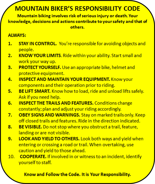 mountain biker's responsibility code